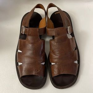 Men's Bally Leather Sandals Brown Size 11 Panonico